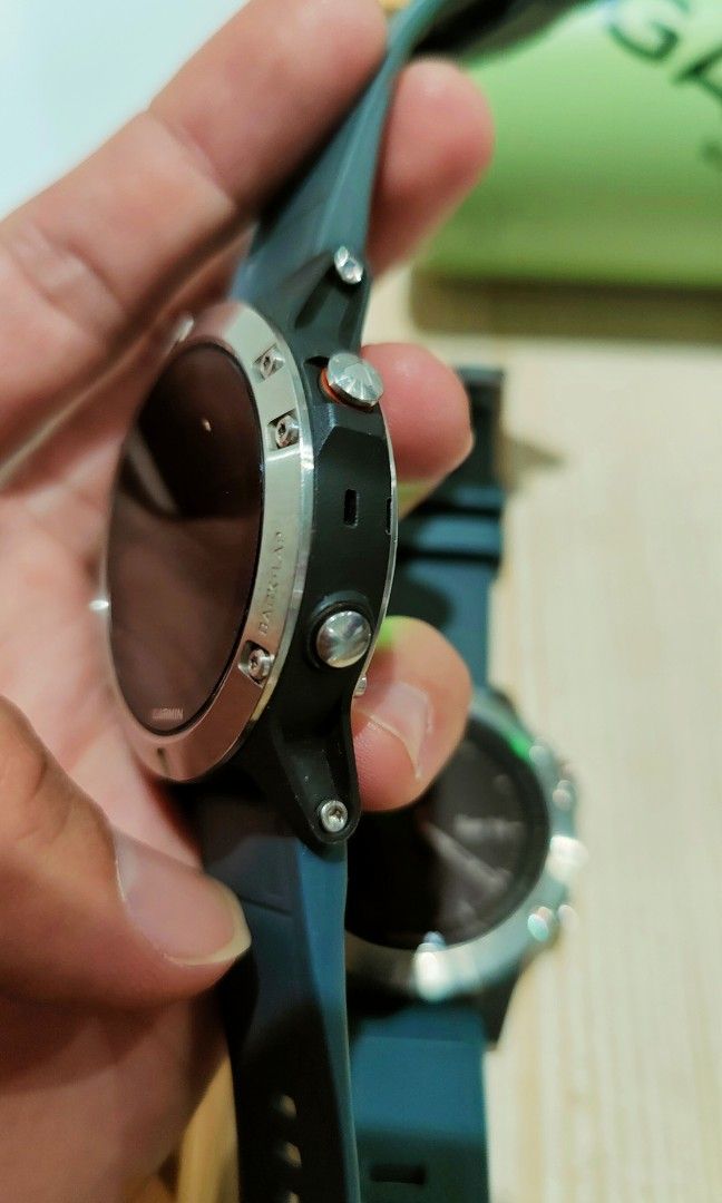 Garmin fenix 5 silver with granite clearance blue band