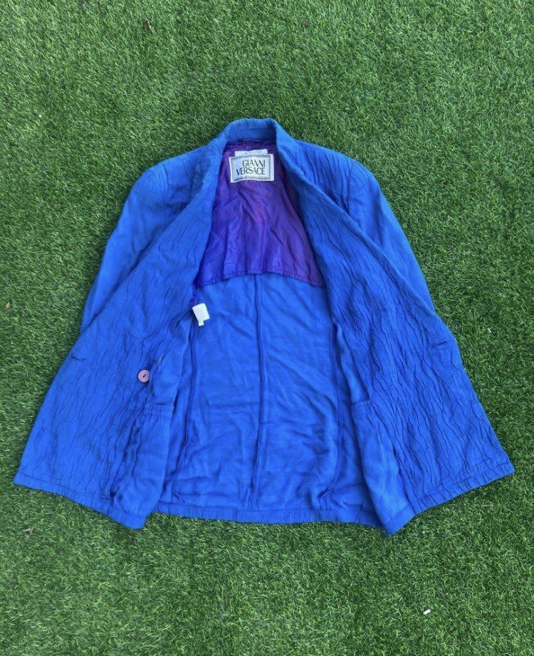 Gianni versace blue quilted puffer coat sales