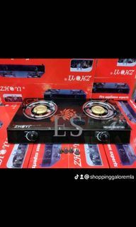 GLASS TOP DOUBLE BURNER GAS STOVE