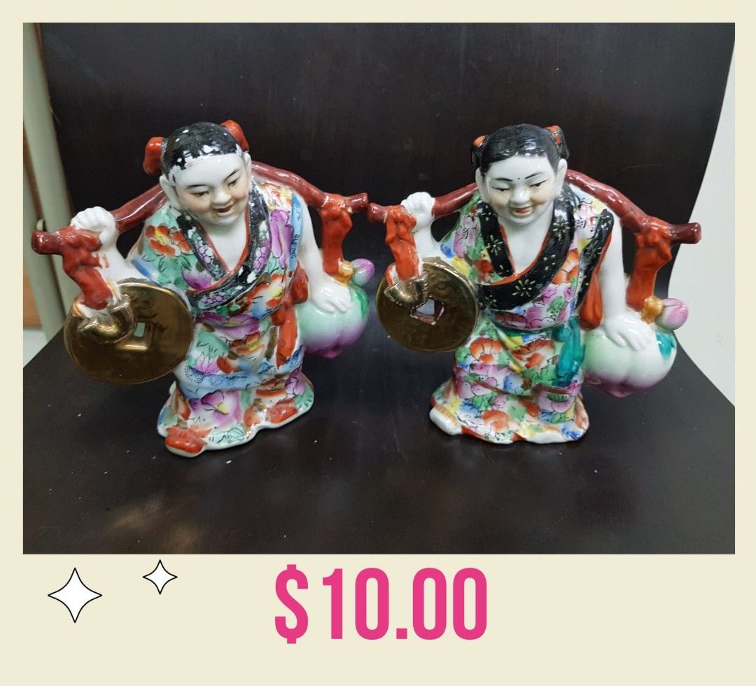 Good Luck Figurines (Pair), Furniture & Home Living, Home Decor, Other