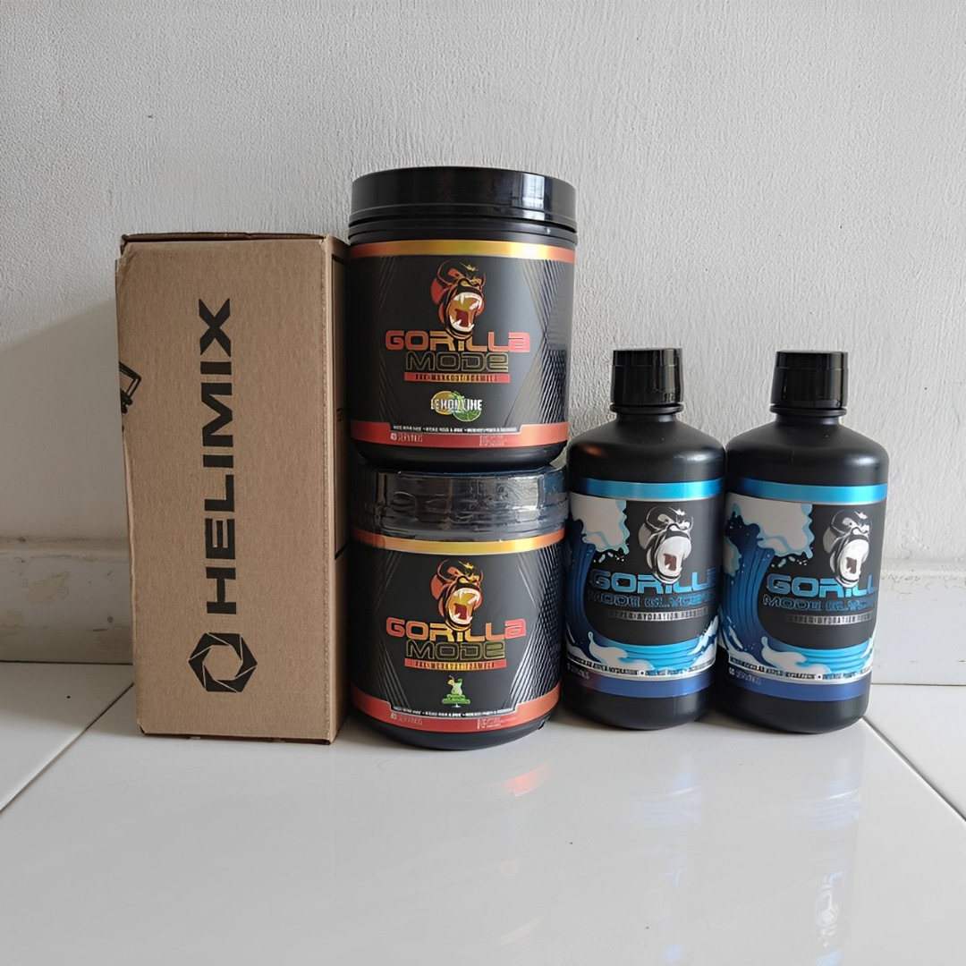 Gorilla Mode Pre Workout Gorilla Mind Helmix shaker bottle Gorilla