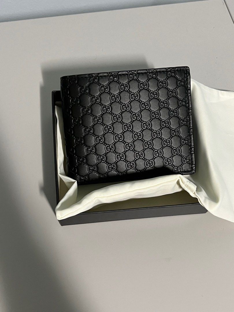 PU Leather Black Gucci mens wallet