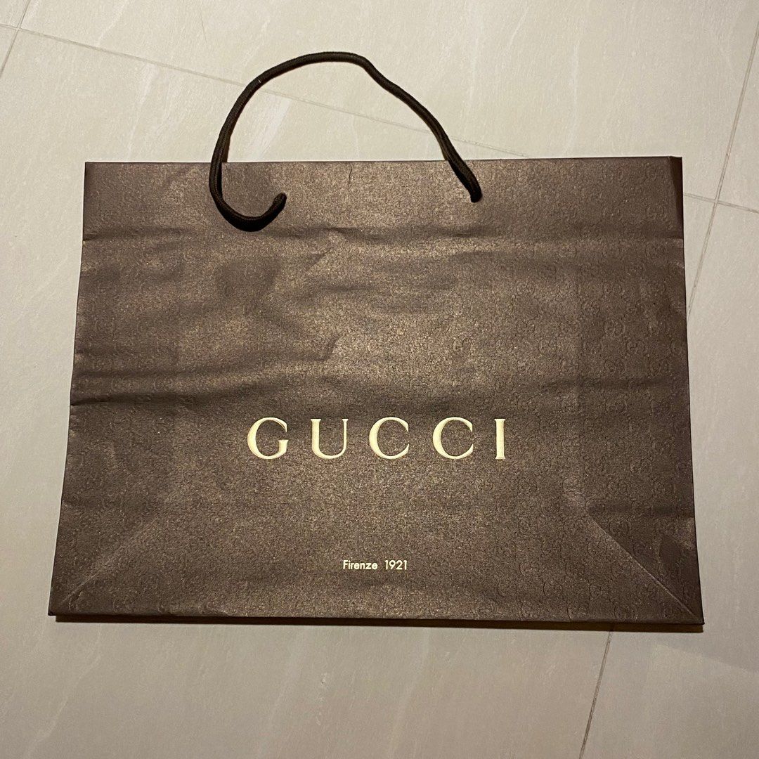 Gucci paper bag, Luxury, Bags & Wallets on Carousell