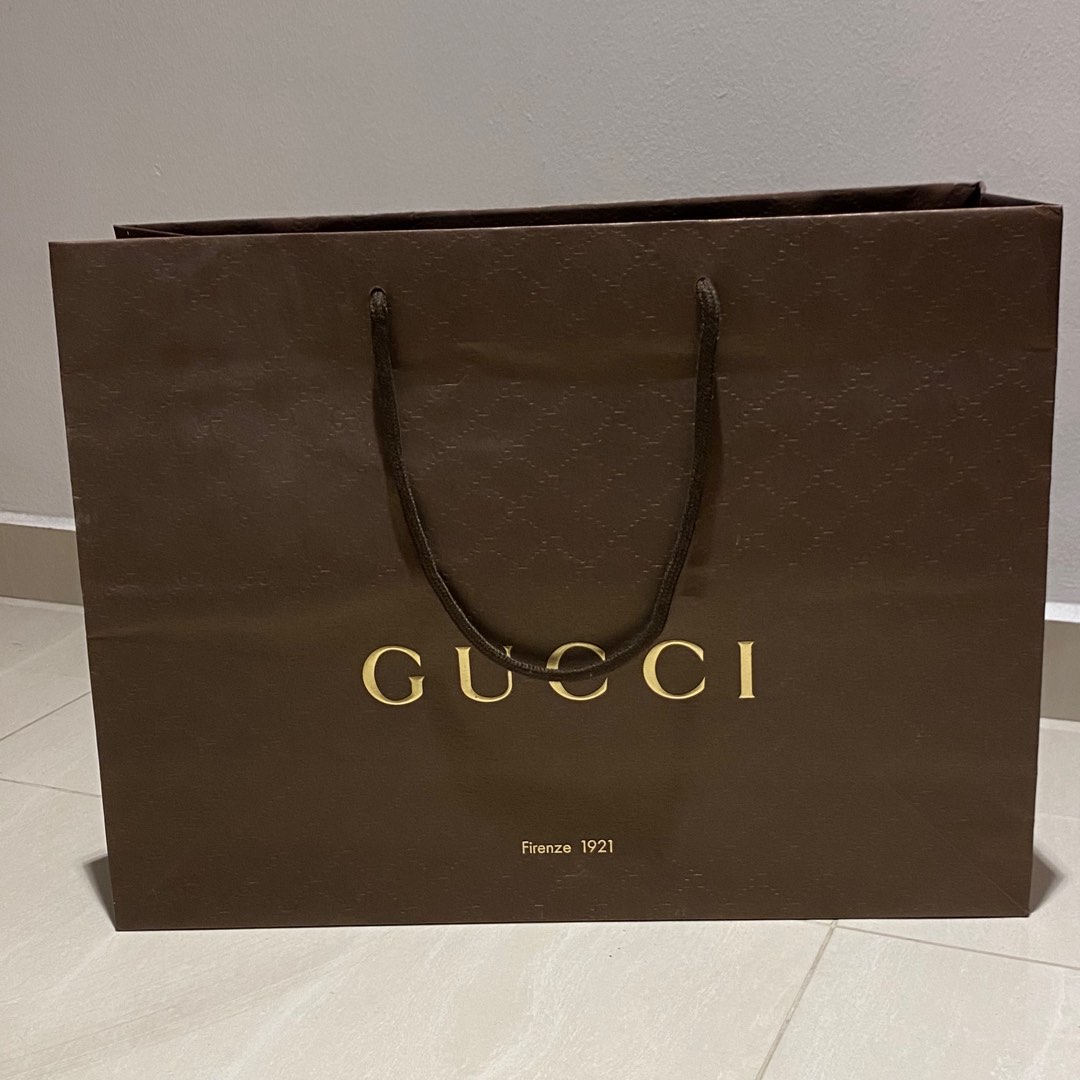 Gucci paper bag, Luxury, Bags & Wallets on Carousell