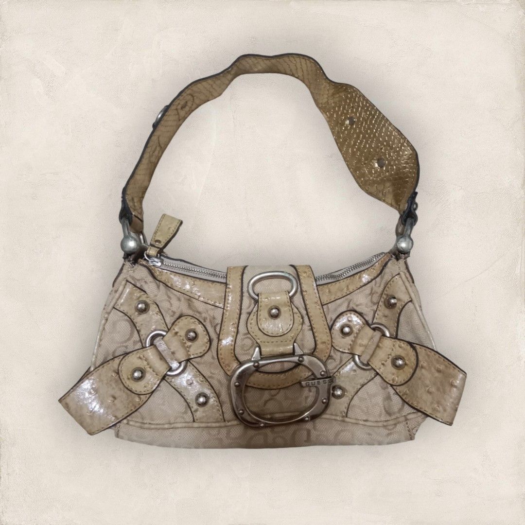 Handbag GUESS Beige in Cotton