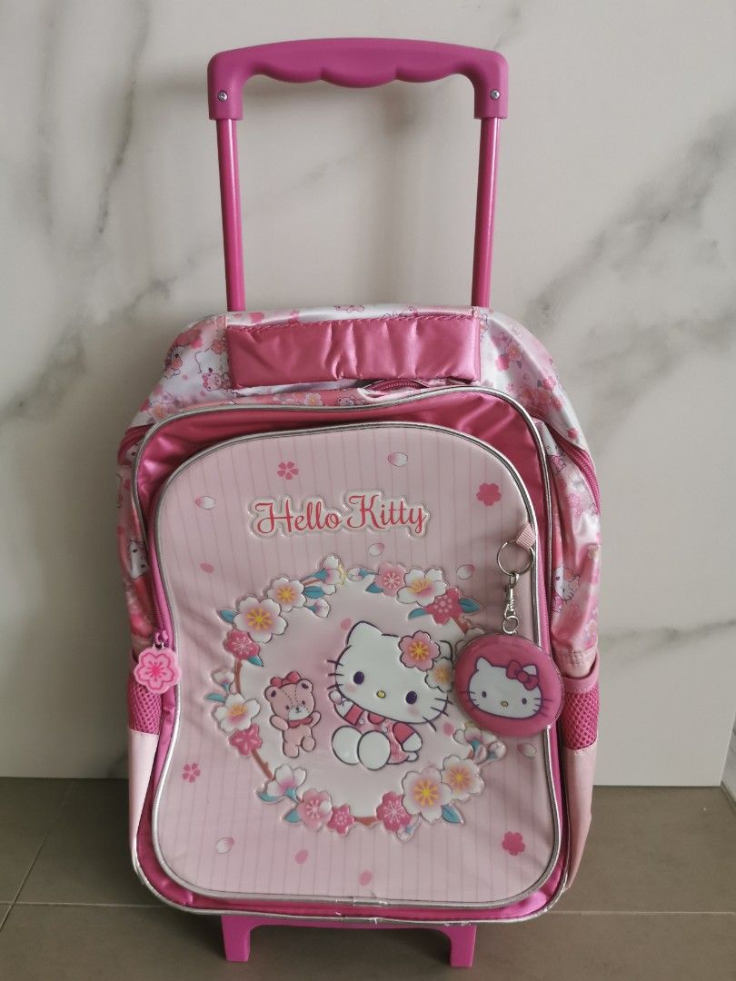 Hello kitty school pullable bag trolley