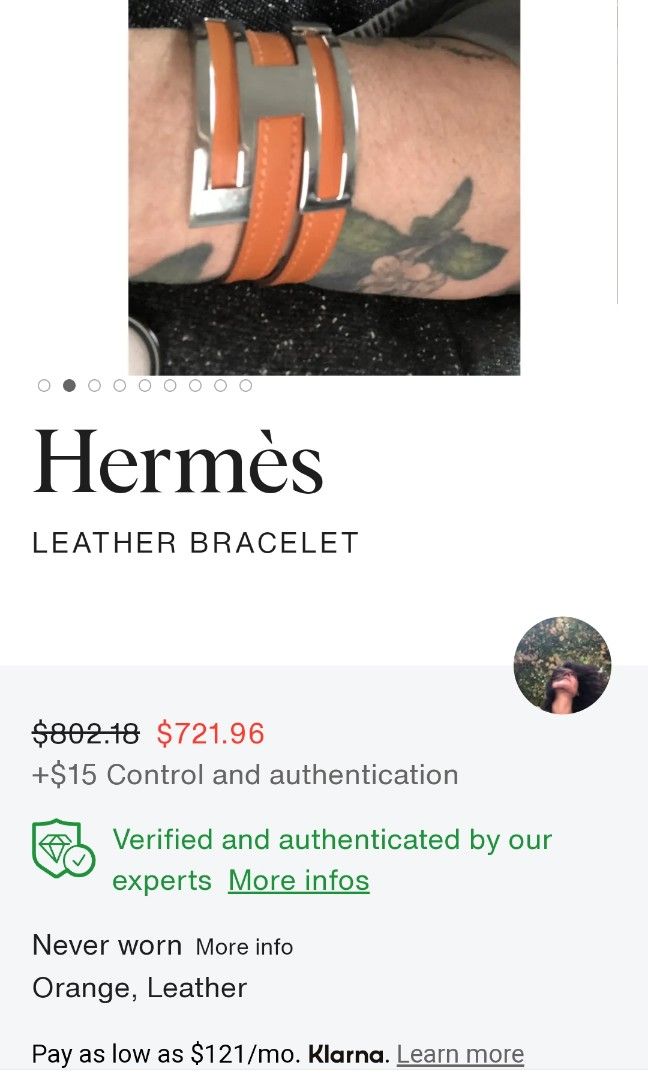 Hermes bracelet orig (Category: Luxury Accessories) located in Rizal. Submitted by marcaaron07 (Listing ID 1243879753, Image 2). Description: forsale orig hermes adjustable compete with box 16k only orig price 40k.