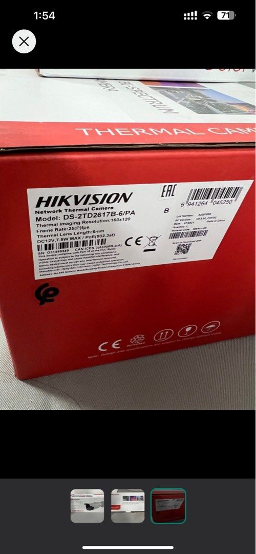 Hikvision Thermal Bullet Camera, Furniture & Home Living, Security