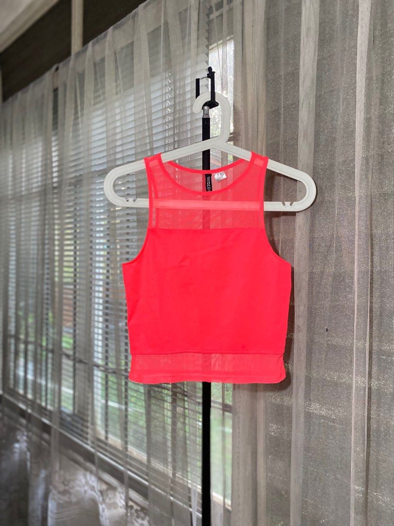 H&m pink deals mesh top
