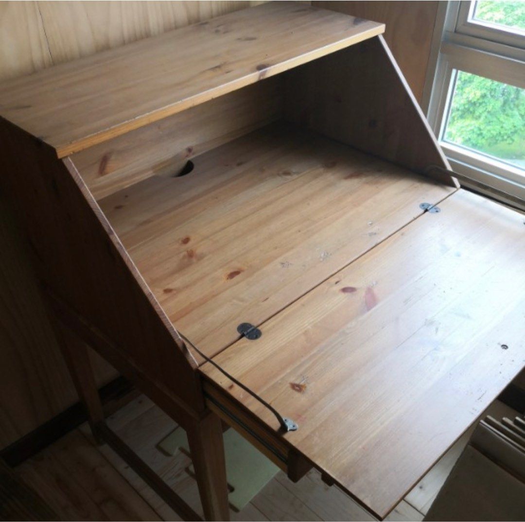 Ikea ALVE Secretary PineWood Desk Table With Chair MADE IN POLAND Size