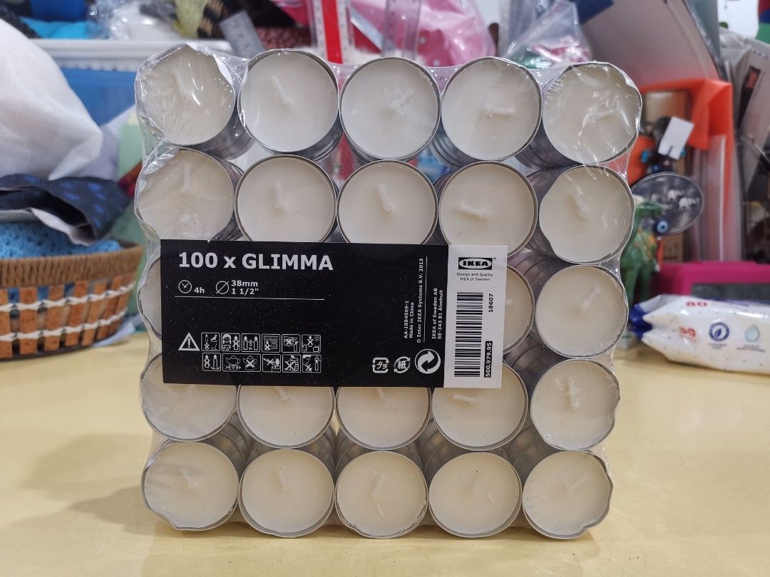 IKEA GLIMMA Candles 100pcs, Furniture & Home Living, Home Decor, Other