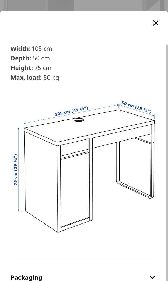 IKEA Micke Desk White, Furniture & Home Living, Furniture, Tables