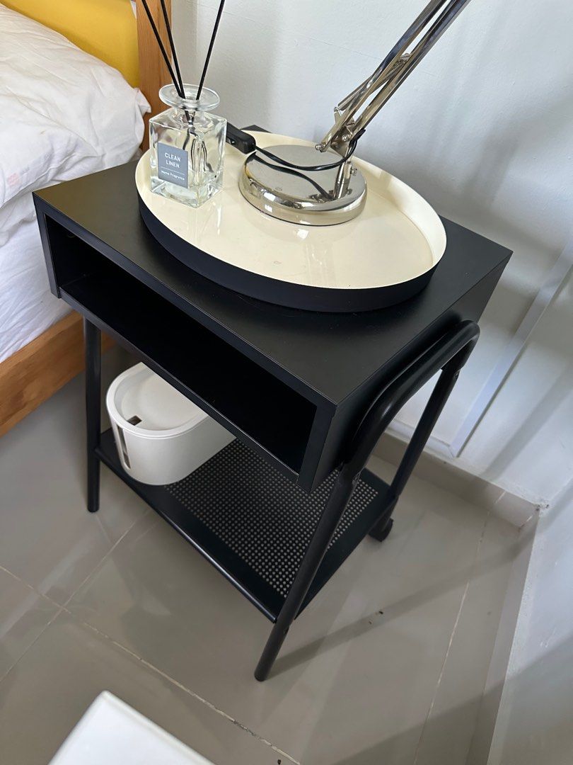 IKEA Setskog Bedside Table Black