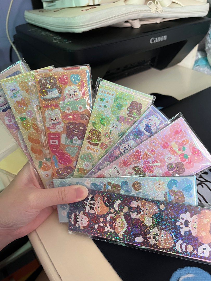 [INSTOCK] Korean Glitter Sticker, Hobbies & Toys, Stationery & Craft, Art & Prints on Carousell