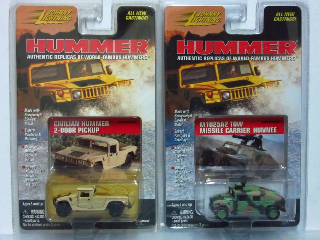 Johnny Lightning Hummer (Category: Vehicle & Diecast Models) located in Quezon City. Submitted by van007 (Listing ID 1243720233, Image 1). Description: Johnny Lightning 1:64 scale Hummer. 700 pesos each.