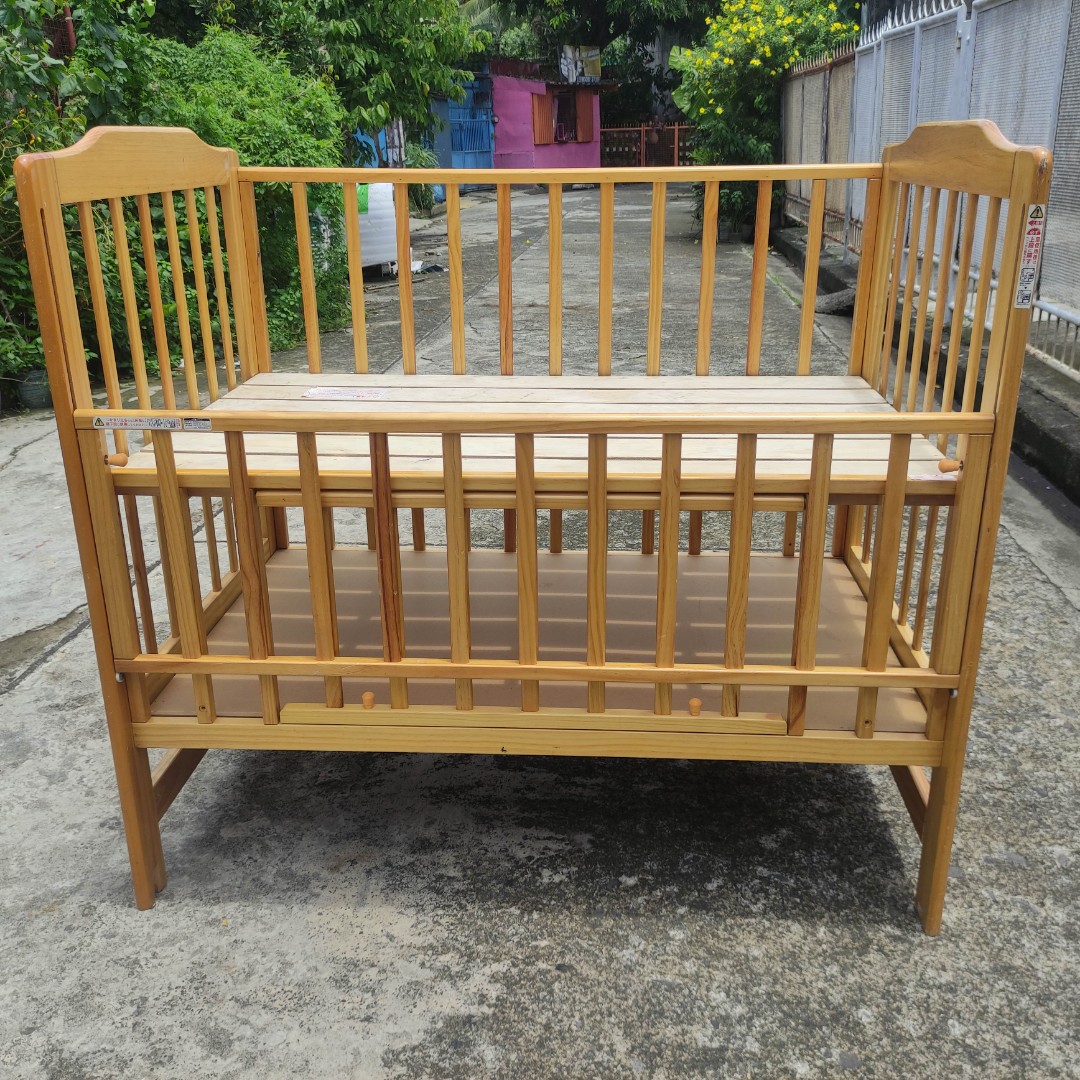 Katoji Wooden Crib 120x70cm JAPAN, Babies & Kids, Baby Nursery