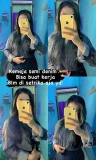 Kemeja semi denim