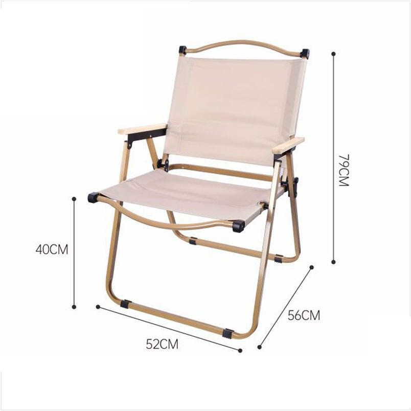 Kermit Khakis Black Aluminium Folding Camping Outdoor Chair 130kg