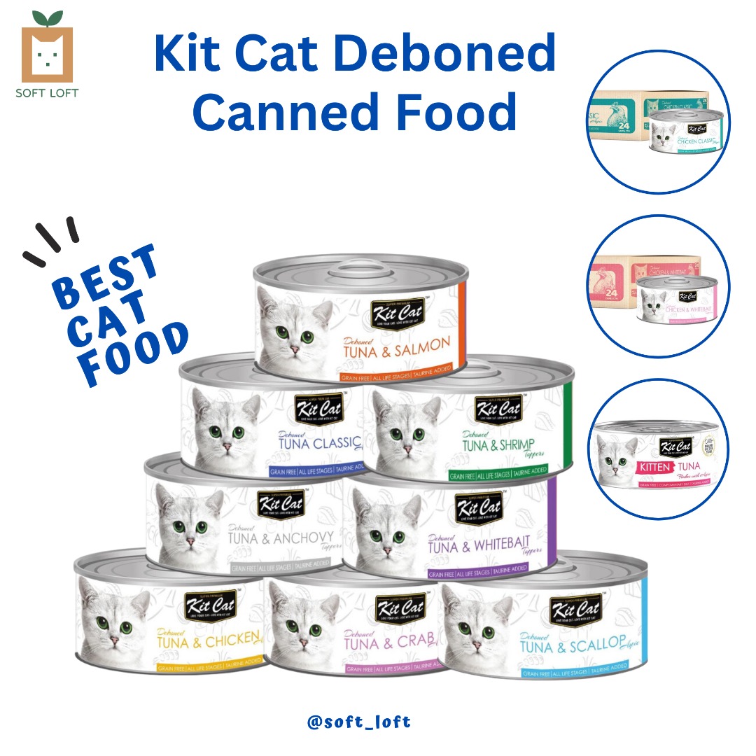 Kit Cat Tuna & Chicken Canned Wet Cat Food Topper 80g x 24 Cans, Pet