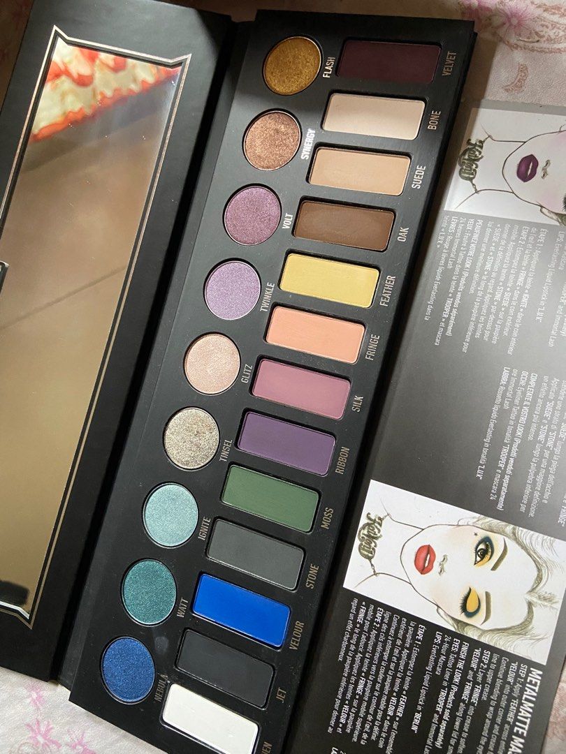 KVD METAL MATTE EYESHADOW PALETTE (Category: Makeup) located in Bulacan. Submitted by trendsettersquad (Listing ID 1243782532, Image 1). Description: Super pigmented Original from US Palette with mirror Good as new. Swatched only. MOP: GCash/BPI MOD: Sh0pee checkout.
