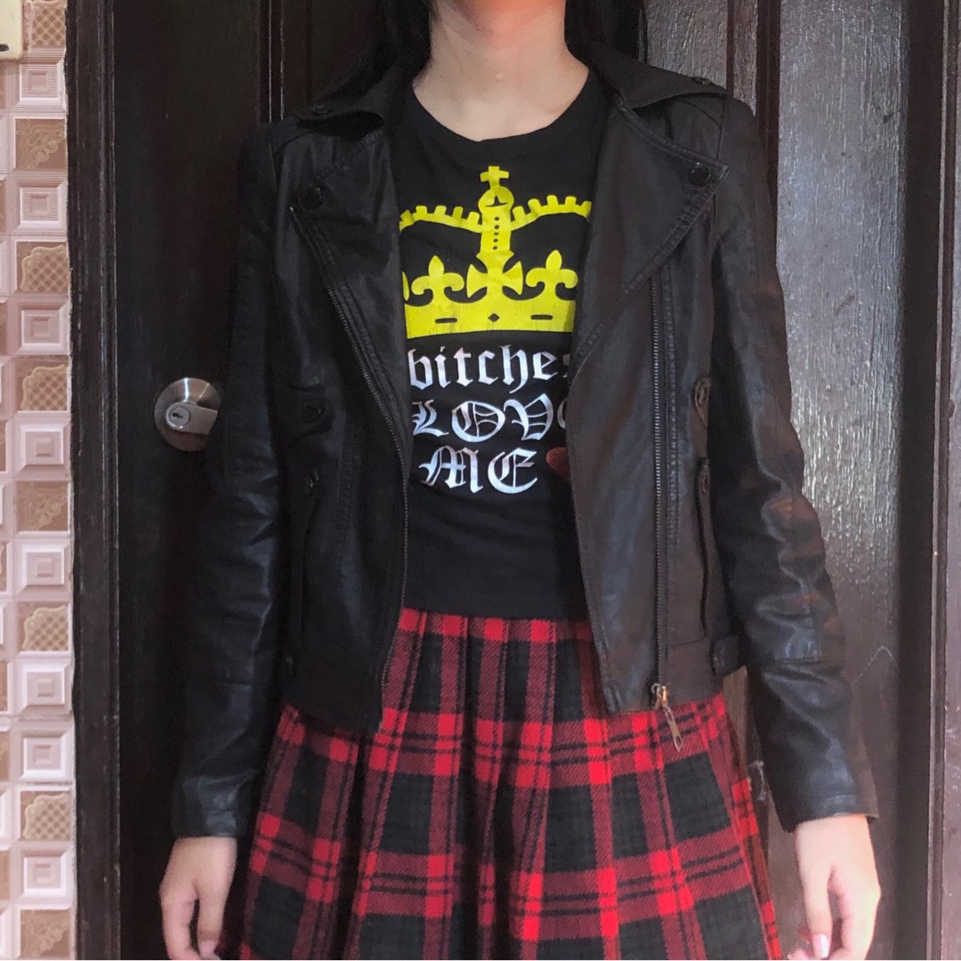 Leather jacket nana osaki punk grunge y2k goth, Women's Fashion