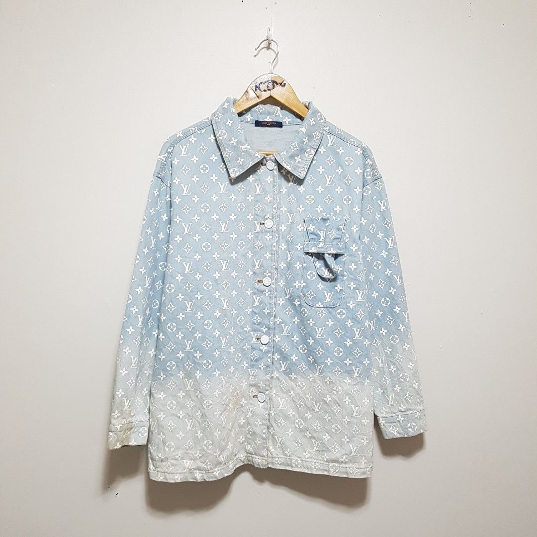 Louis Vuitton Monogram Denim Buttondown, Luxury, Apparel on Carousell