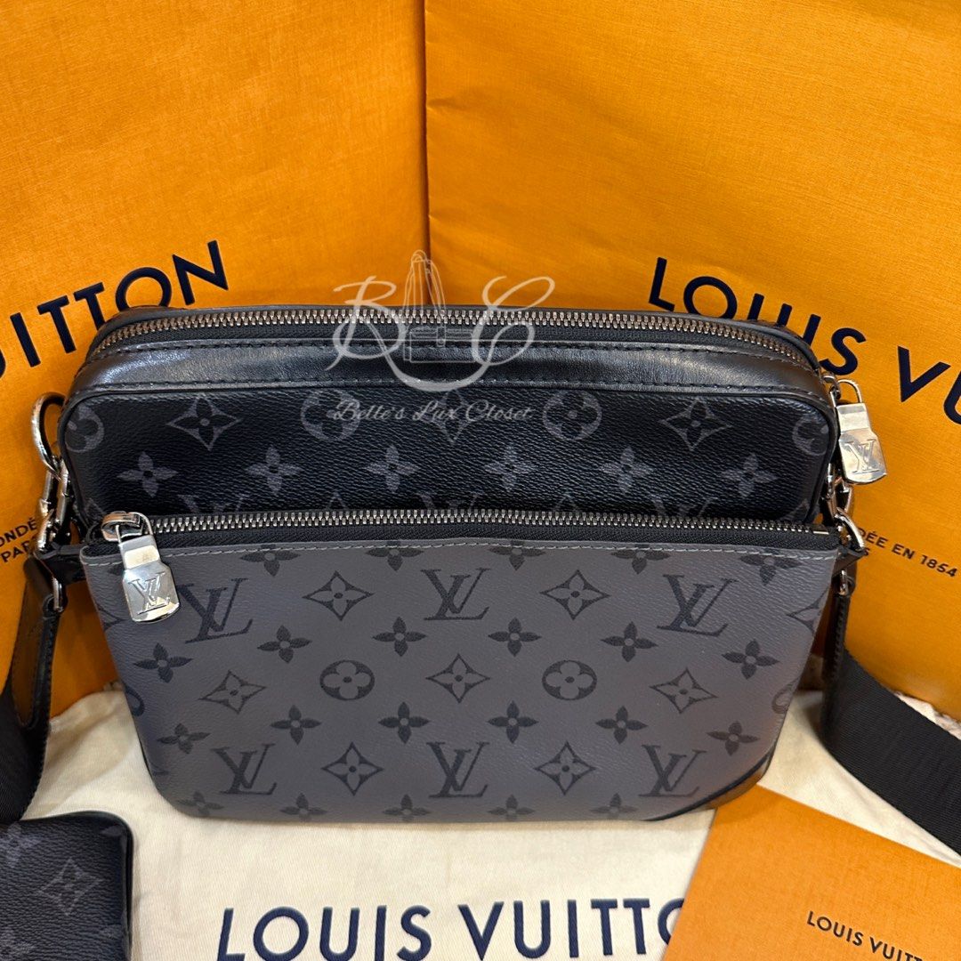 Louis Vuitton LV Men Trio Messenger Bag Monogram Eclipse Canvas - LULUX