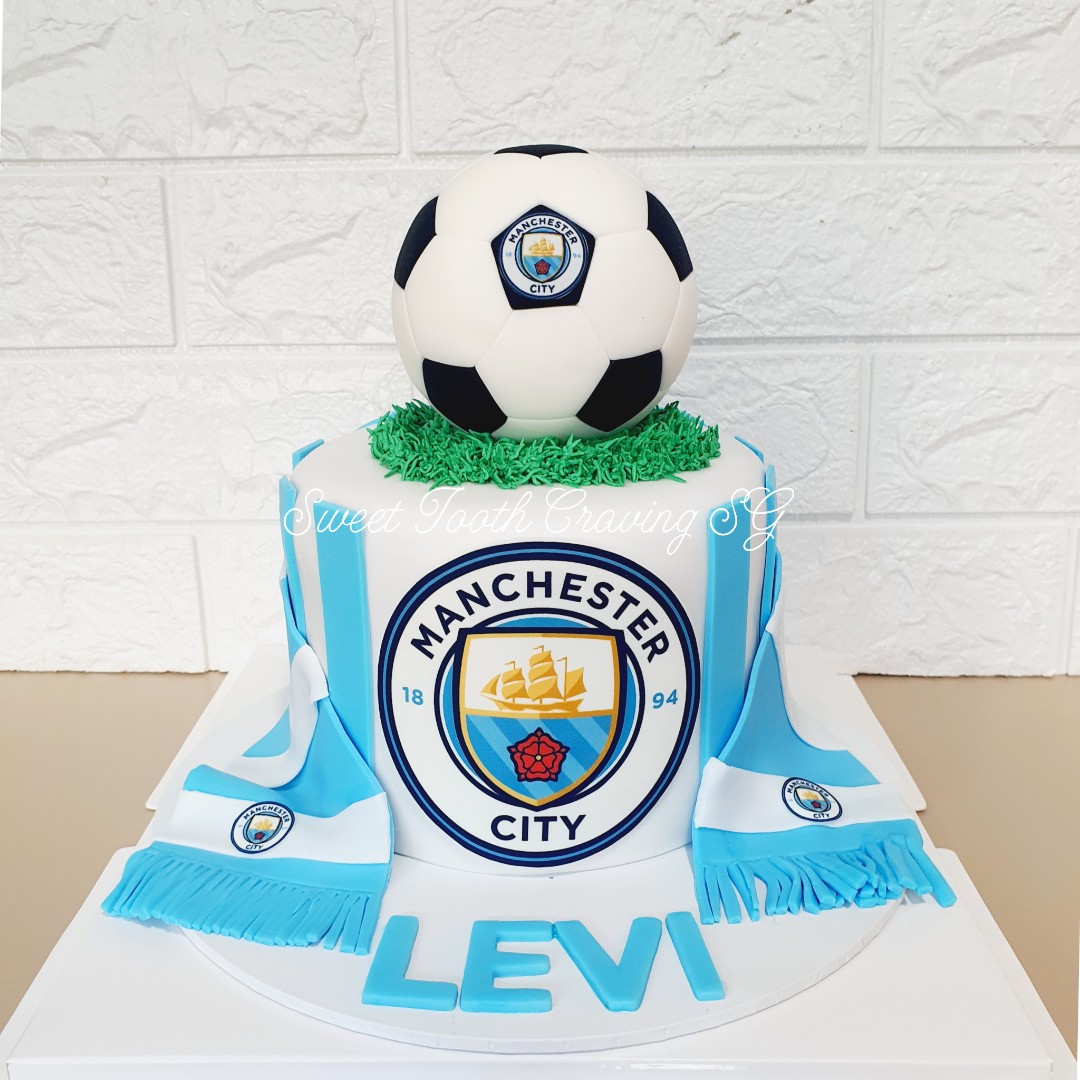 To celebrate the treble win for City, I made this cake for fun. : r/MCFC