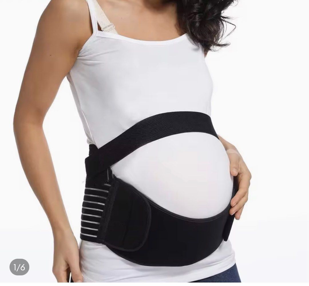 Belly Band for Pregnancy Maternity Belt Pregnancy Support Belt Bump Band  Abdominal Brace Belt - Relieve Lower Back , Pelvic and Hip Pain (  Breathable / Adjustable ) (Black)