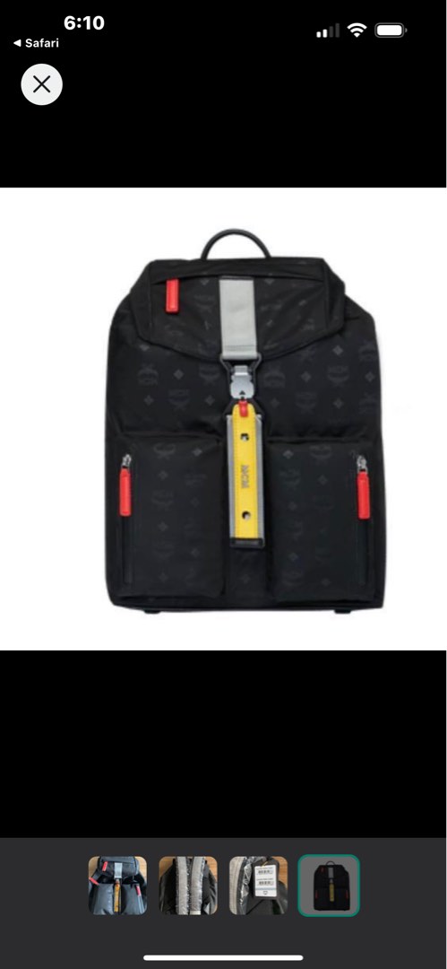 Black Monogram Nylon Resnick Two Pocket Backpack