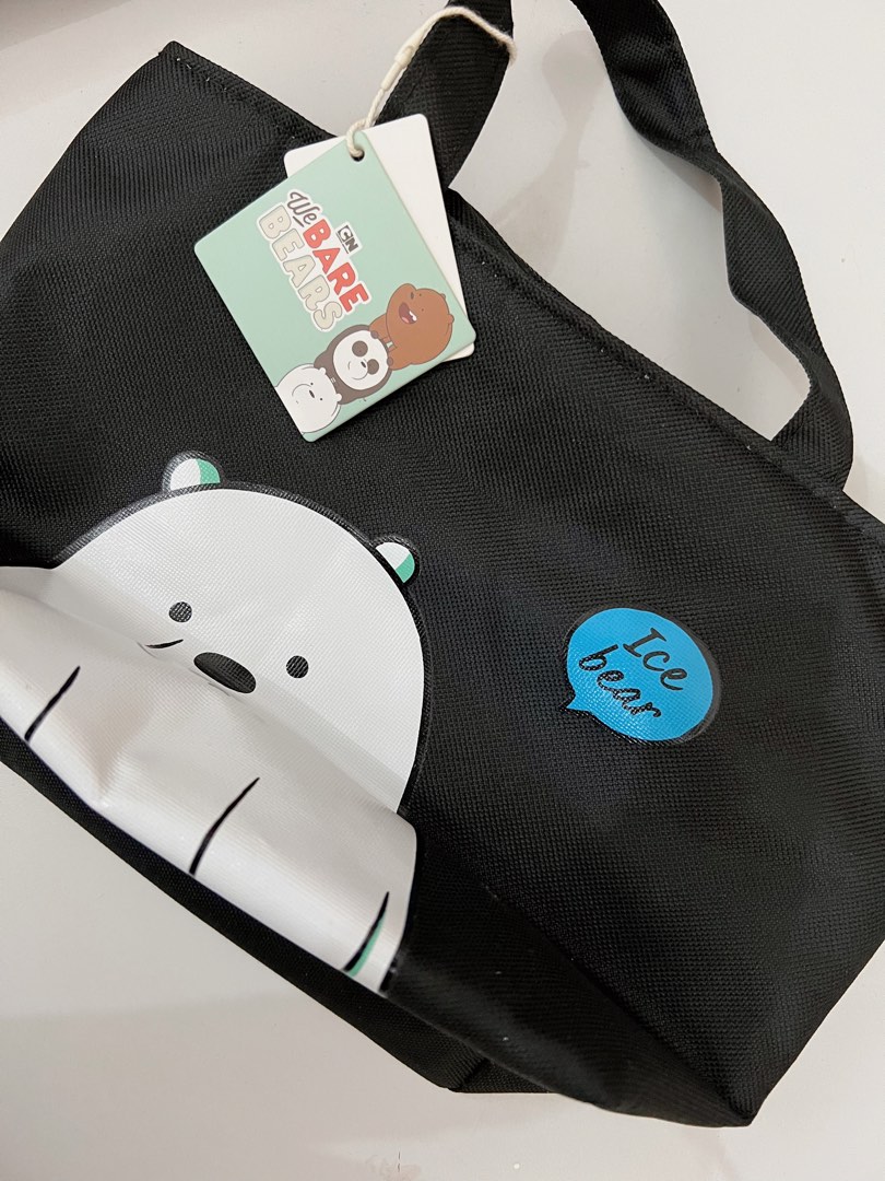 We Bare Bears Lunch Bag (Grey) - MINISO