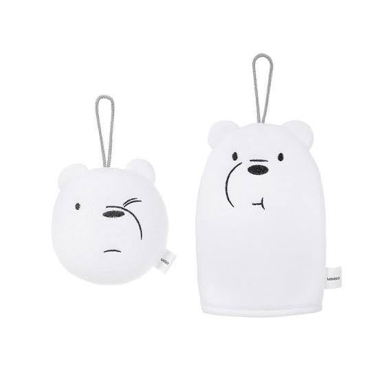 MINISO We Bare Bears Ice Bear ensemble bain bath set 2 in 1 on Carousell