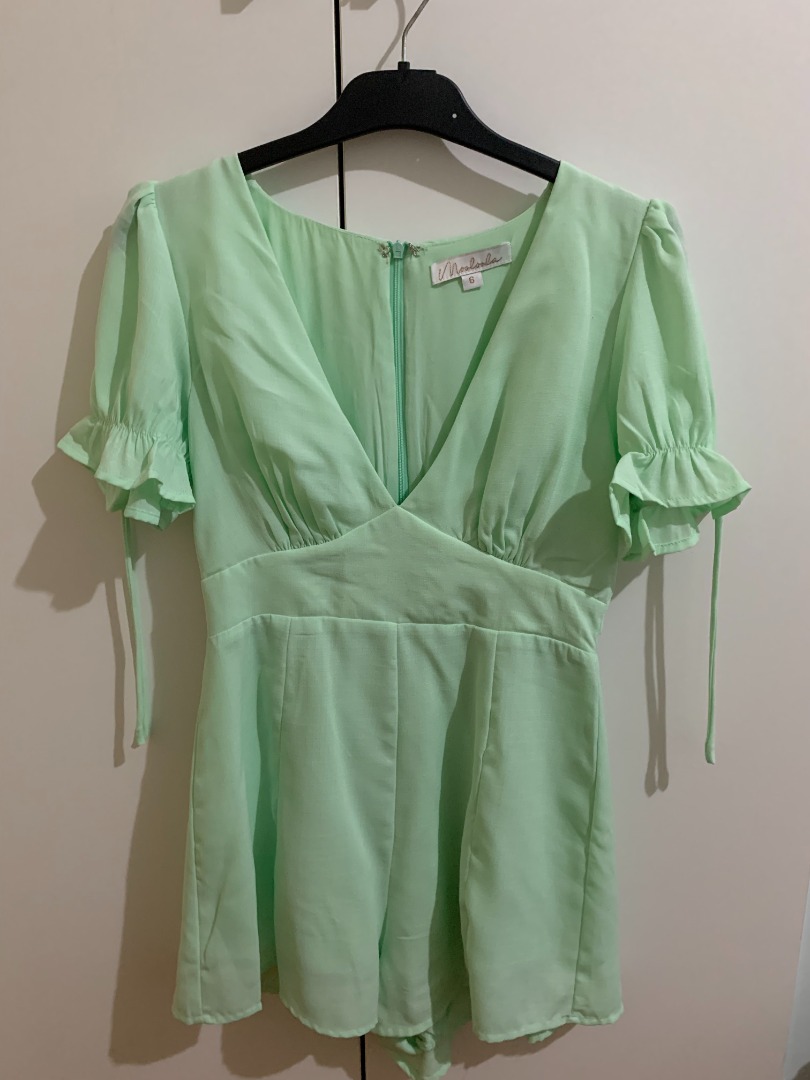 Mooloola Tie Sleeve Playsuit Size 6 Women s Fashion Clothes on