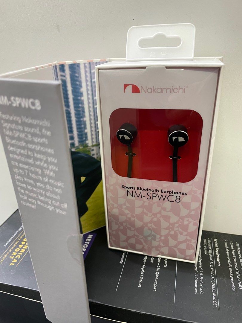 NAKAMICHI SPWC8 BLUETOOTH SPORTS INEAR EARPHONE (BLACK), Audio