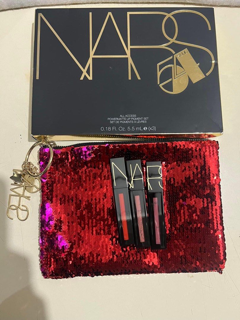 Nars 3pc Set Lippy with Pouch (Category: Makeup) located in Makati City. Submitted by blissfulfindsph (Listing ID 1243729993, Image 2). Description: 💯 orig Imported from Hawaii.