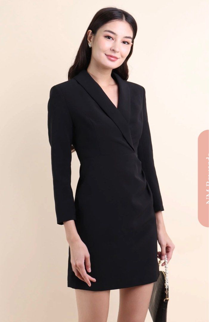 Neonmello Brooklyn Asymmetrical Blazer Dress in Black Women s Fashion Dresses Sets Dresses on Carousell