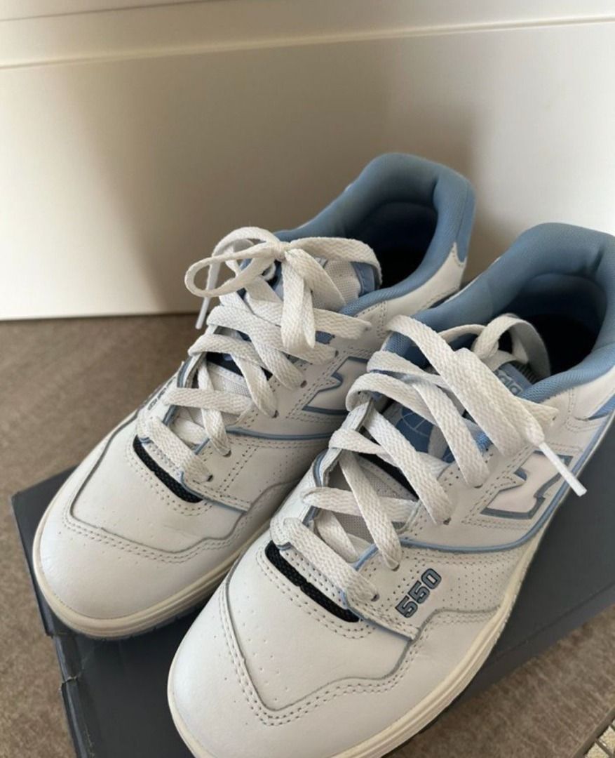New Balance 550 blue white leather sneakers 37