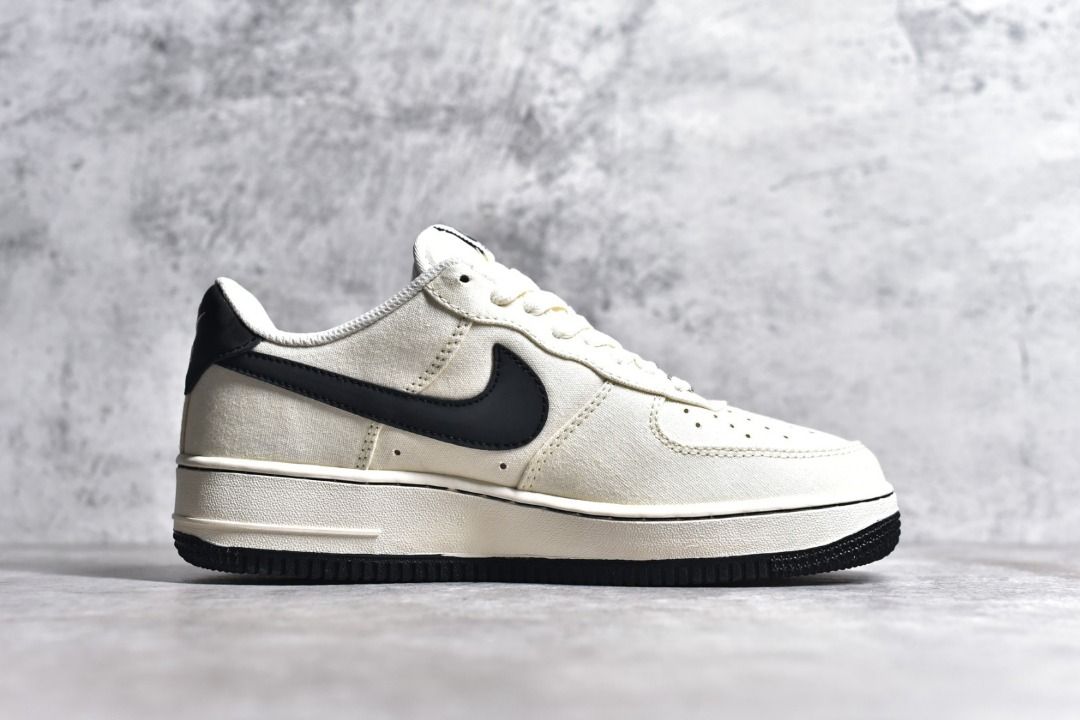 NIKE Air force 1 low Beige Black shoes Men s Fashion Footwear