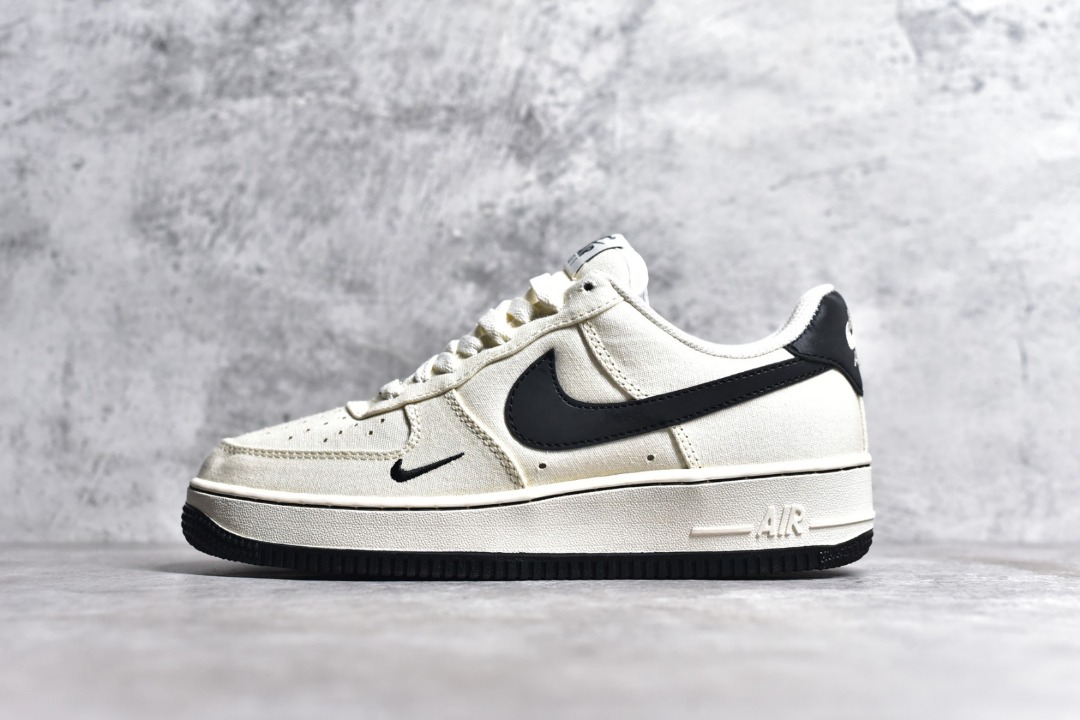 NIKE Air force 1 low Beige Black shoes Men s Fashion Footwear