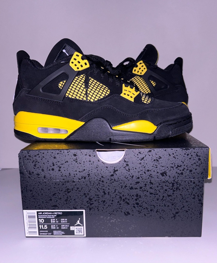 Nike Air Jordan 4 "Yellow Thunder", Men's Fashion, Footwear, Sneakers