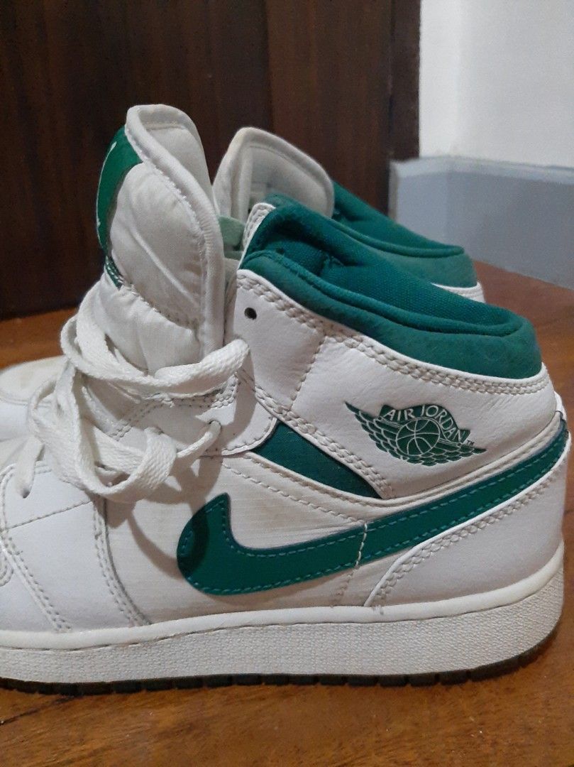 Jordan 1 mid white mystic green sale