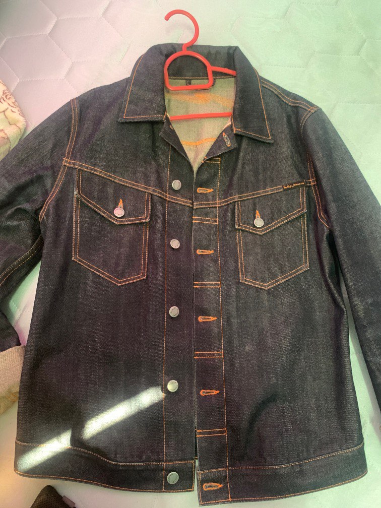 Nudie NJ KENNY DRY SELVAGE ORANGE Men s Fashion Coats Jackets