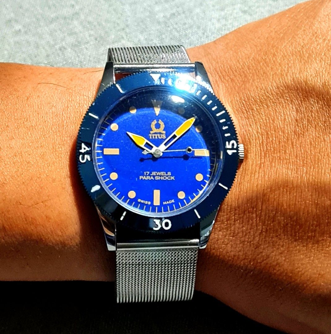 Golden State Warriors Blue Titus Automatic 17 Jewels Parashock