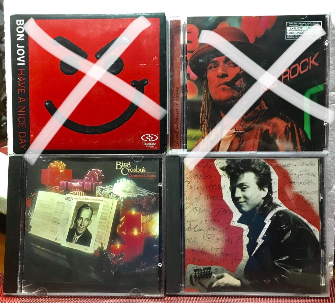 P75.00 CD Sale! (Category: CDs & DVDs) located in Angeles City. Submitted by lensongsong (Listing ID 1243828101, Image 3). Description: •No skips •100% original •USA/Canada •Add P100.00 shipping nationwide 1.PLATTERS 2.ALAN JACKSON-Like Red On A Rose 3.THE POLICE-Outlandos D'Amour 4.FUGEES-The Score 5.BON JOVI-Have A Nice Day❌ 6.KID ROCK-Devil Without A Cause❌ 7.BING CROSBY'S Christmas Classics 8.COLIN JAMES 9.SYSTEM OF A DOWN-Mezmerize❌ 10.THE T