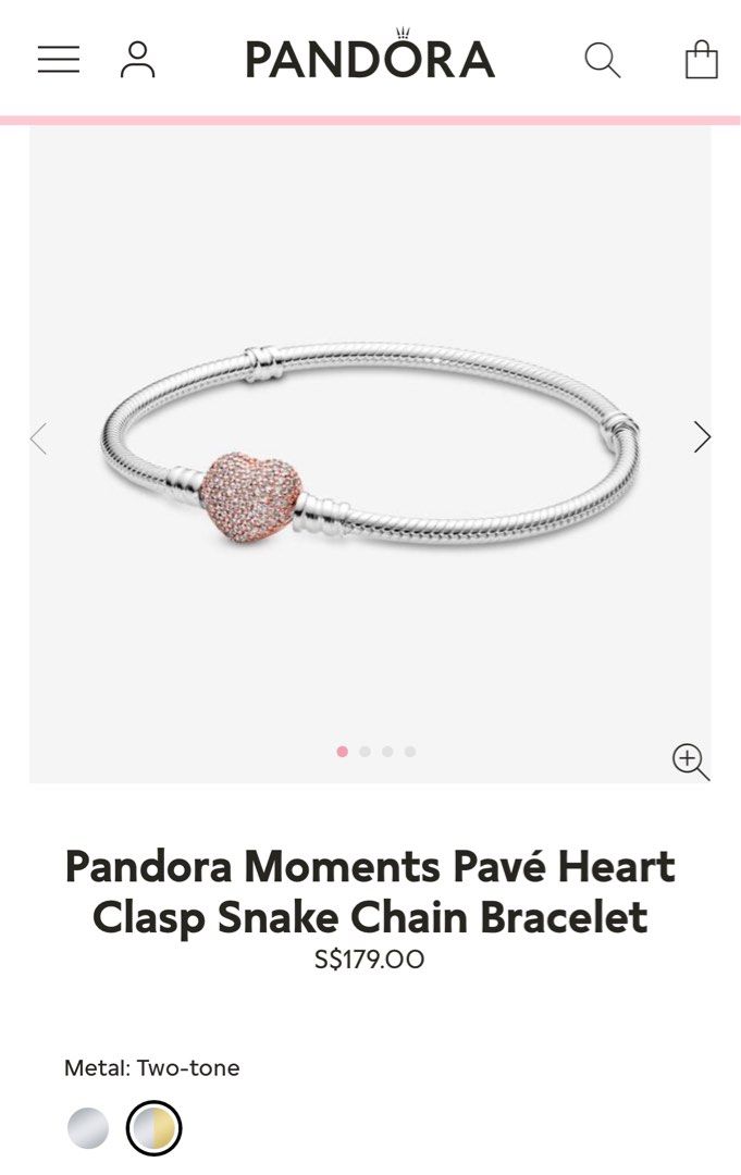 Pandora moments pave heart bracelet sale