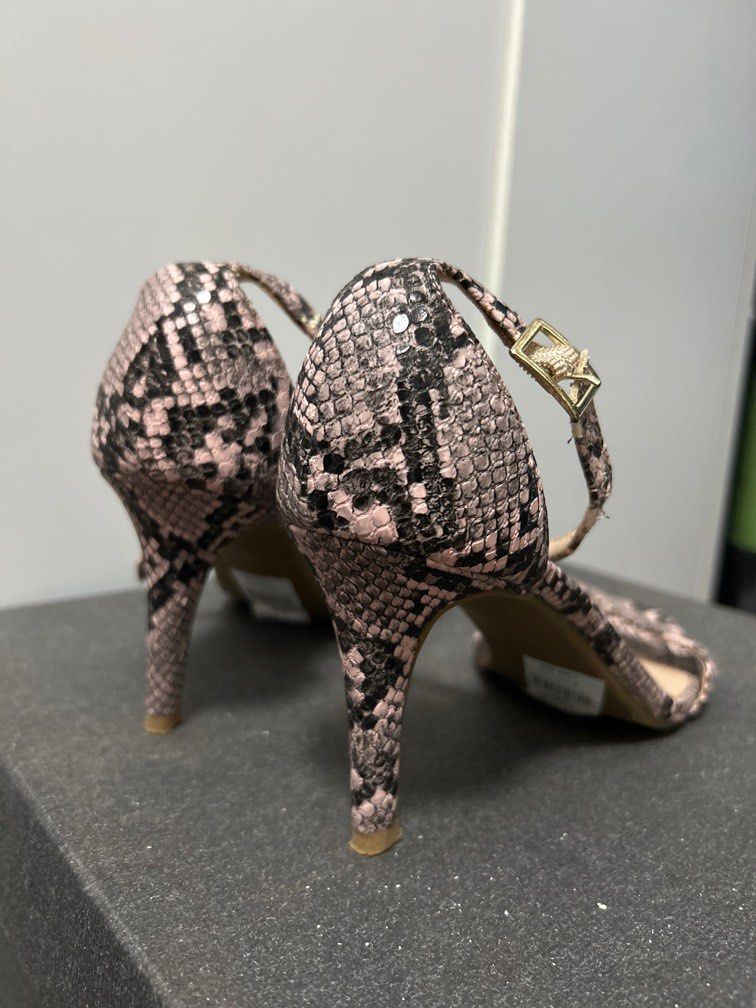 Pink snake print heels store