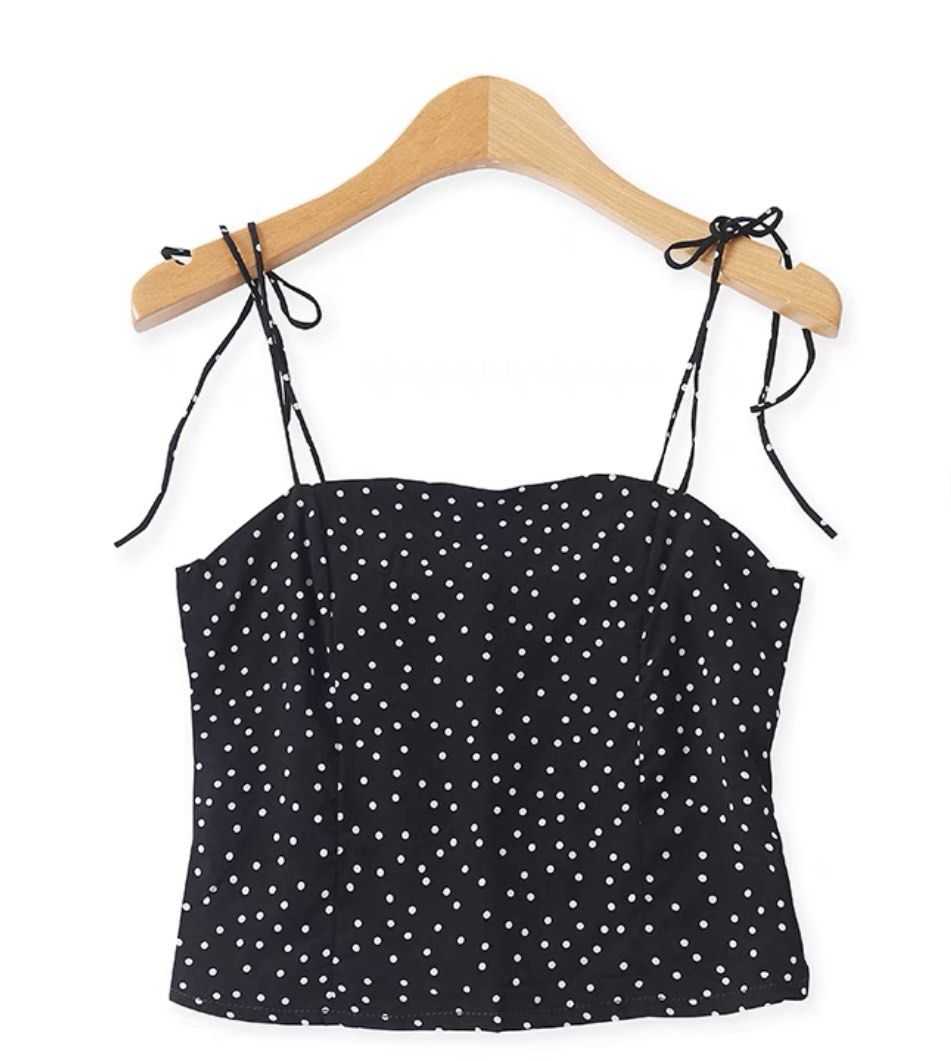 polka dot camisole, Women's Fashion, Tops, Sleeveless on Carousell