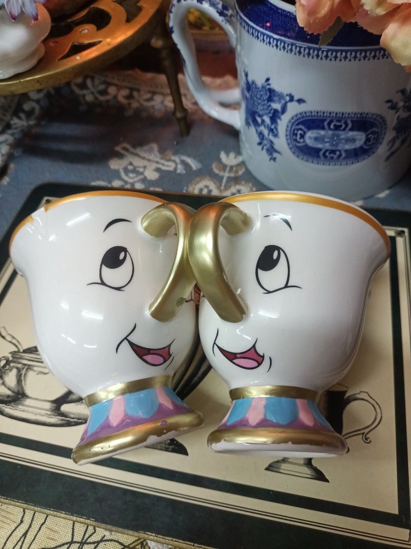 Vintage DISNEY Beauty and the Beast Coffee Mug Cup Retro 90's Rare