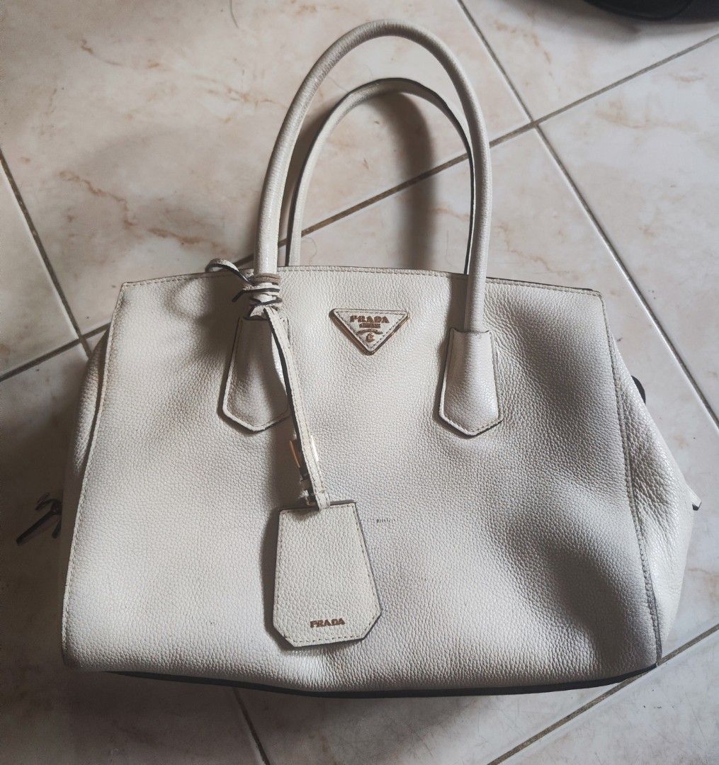 Prada leather Tote Bag, Luxury, Bags & Wallets on Carousell