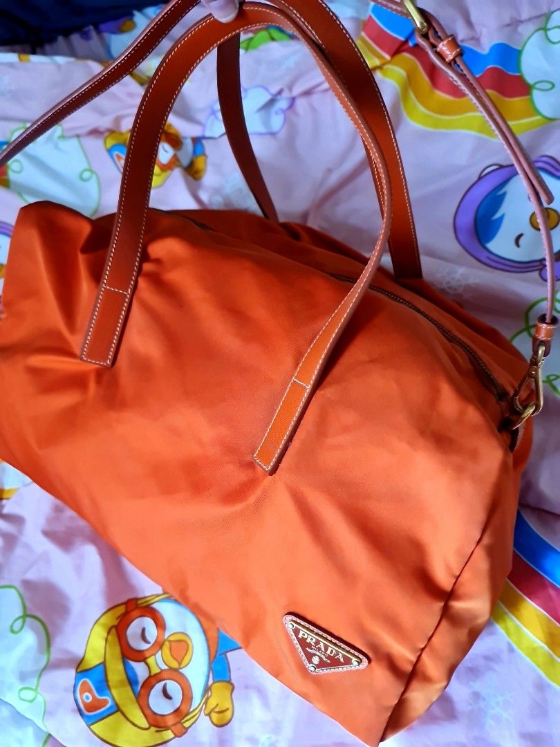 Saffiano Bowler Bag with Strap Orange (Papaya)